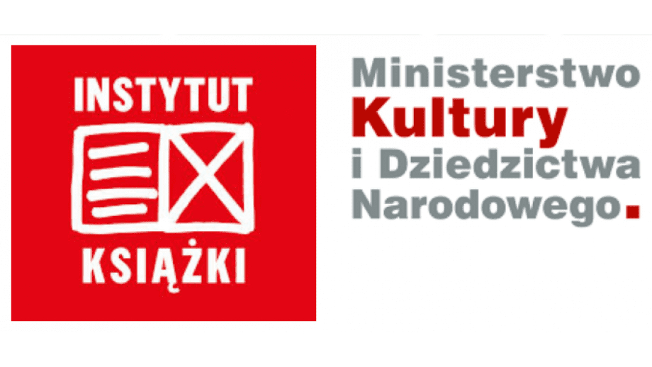  Logotypy - z lewej strony logotyp Instytutu Książki, z prawej - logotyp Ministerstwa Kultury i Dziedzictwa Narodowego 